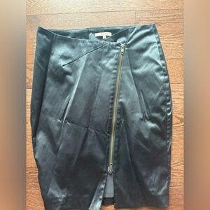 Pencil skirt Black Satin Skirt with Zipper closure  size Small